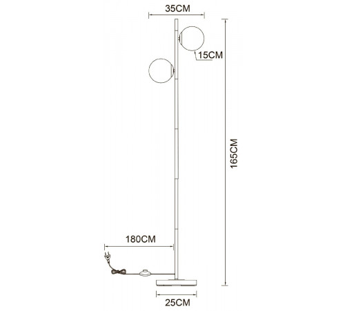 Торшер Arte Lamp Alcor A2224PN-2BK