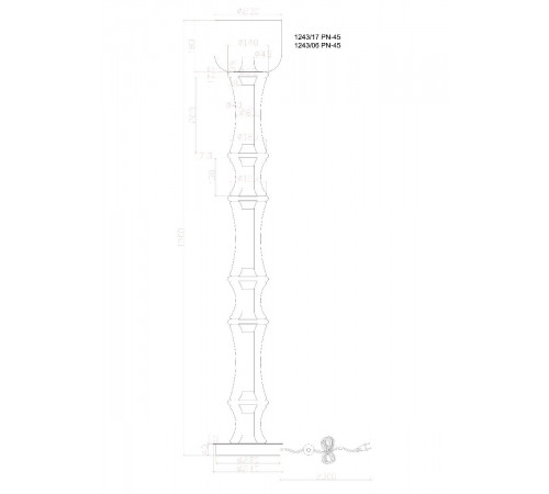 Торшер Divinare Sterzo 1244/17 PN-60 Торшер Divinare Sterzo 1244/17 PN-60