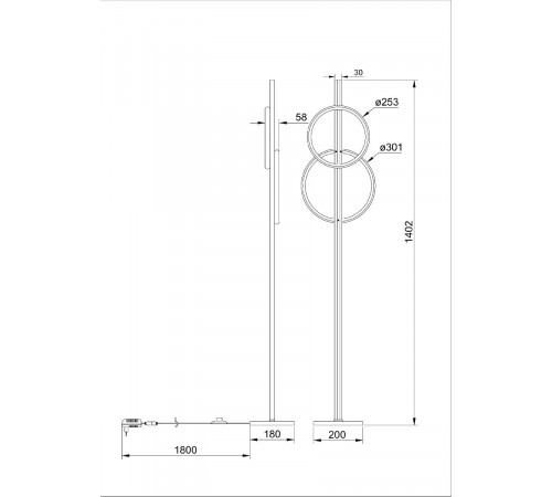 Торшер Arte Lamp Fluido A3913PN-24BK Торшер Arte Lamp Fluido A3913PN-24BK