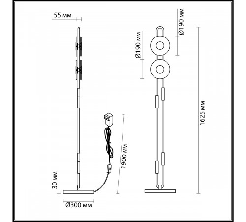 Торшер Odeon Light Magnet 5407/23FL