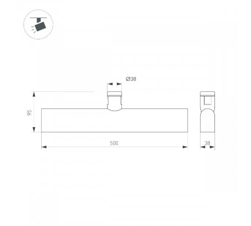 Трековый светильники Arlight ART-APRIORI-FLAT-L500-15W Warm3000 039296 Трековый светильники Arlight ART-APRIORI-FLAT-L500-15W Warm3000 039296