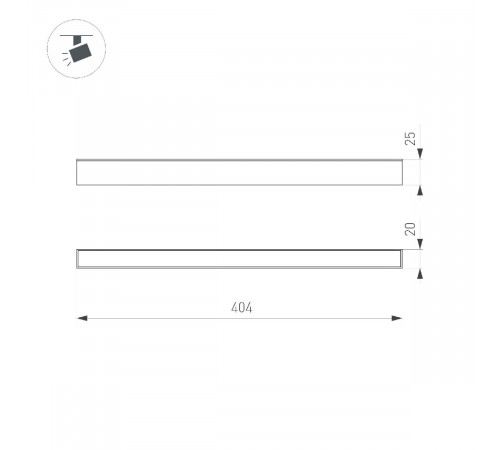 Трековый магнитный светильник Arlight MAG-FLAT-25-L400-12W Day4000 050056 Трековый магнитный светильник Arlight MAG-FLAT-25-L400-12W Day4000 050056