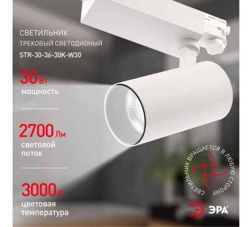 Трековый светильник ЭРА SТR-30-36-30K-W30 Б0049773 Трековый светильник ЭРА SТR-30-36-30K-W30 Б0049773