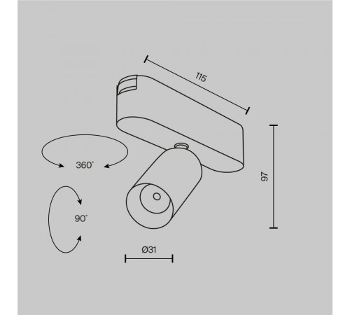 Трековый магнитный светильник Maytoni Focus LED TR103-1-5W3K-M-W Трековый магнитный светильник Maytoni Focus LED TR103-1-5W3K-M-W