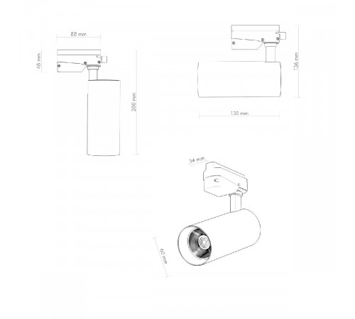 Трековый однофазный светильник Denkirs Solid Koper DK6452-BK