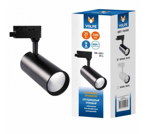 Трековый светодиодный светильник Volpe ULB-Q276 25W/4000К Black UL-00005939 Трековый светодиодный светильник Volpe ULB-Q276 25W/4000К Black UL-00005939