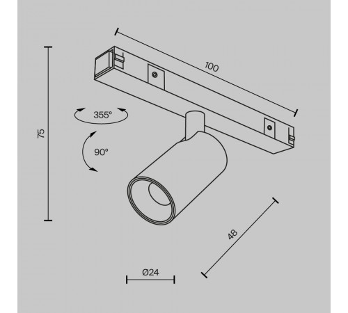 Трековый магнитный светильник Maytoni Focus Led TR176-1-3WTW-M-B Трековый магнитный светильник Maytoni Focus Led TR176-1-3WTW-M-B