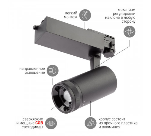 Трековый светильник ЭРА STR-30-99-40K-B20 Б0049790 Трековый светильник ЭРА STR-30-99-40K-B20 Б0049790