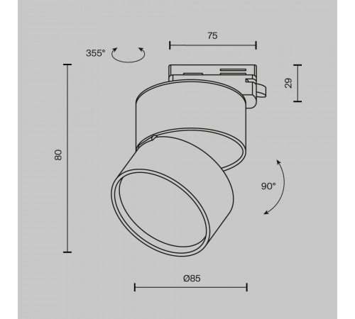 Трековый однофазный светильник Maytoni Onda TR007-1-12W4K-B-1