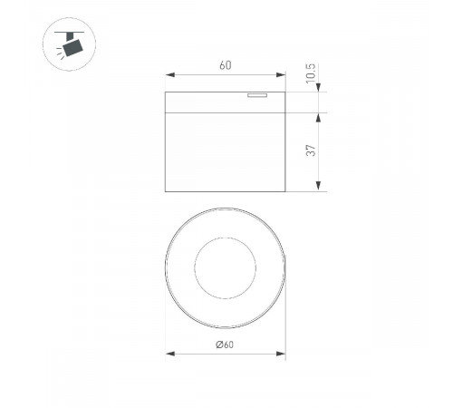 Трековый магнитный светильник Arlight MAG-MICROCOSM-POINT-R60-5W Day4000 (BK, 36 deg, 24V) 043257 Трековый магнитный светильник Arlight MAG-MICROCOSM-POINT-R60-5W Day4000 (BK, 36 deg, 24V) 043257