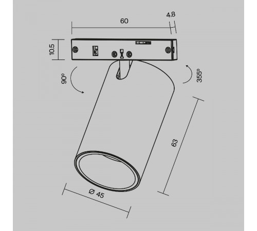 Трековый магнитный светильник Maytoni Focus Led TR187-1-9W4K-M-BW Трековый магнитный светильник Maytoni Focus Led TR187-1-9W4K-M-BW