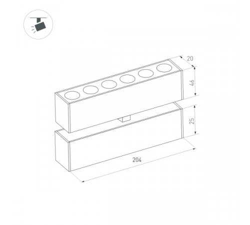 Трековый светильник Arlight Mag-Dots-FOLD-25-S200-6W Warm3000 034217 Трековый светильник Arlight Mag-Dots-FOLD-25-S200-6W Warm3000 034217