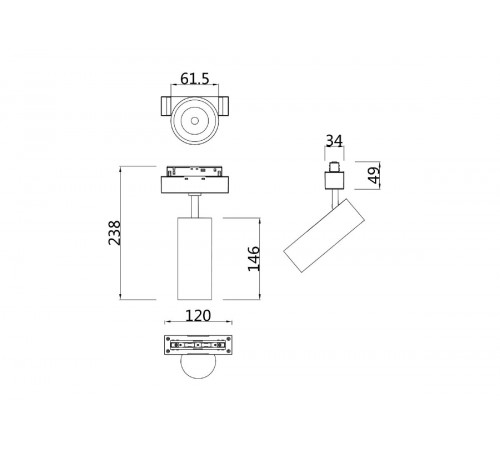 Трековый светильник Maytoni Track lamps TR019-2-15W4K-B Трековый светильник Maytoni Track lamps TR019-2-15W4K-B