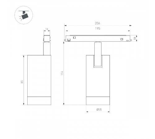 Трековый магнитный светильник Arlight MAG-ORIENT-SPOT-R35-6W Day4000 (BR, 24 deg, 48V, DALI) 047667 Трековый магнитный светильник Arlight MAG-ORIENT-SPOT-R35-6W Day4000 (BR, 24 deg, 48V, DALI) 047667