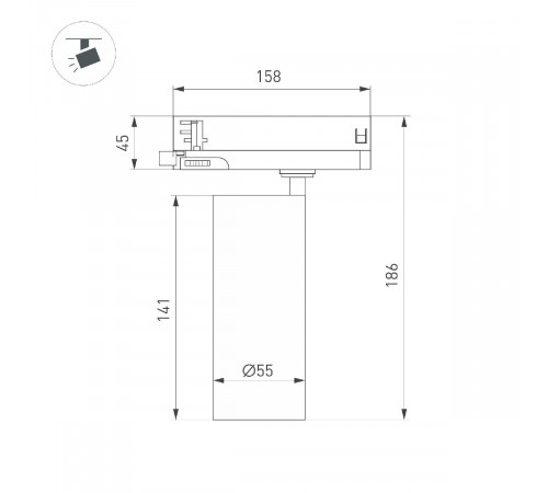 Трековый трехфазный светильник Arlight LGD-GERA-4TR-R55-10W Day4000 (WH, 15 deg, 230V) 055105 Трековый трехфазный светильник Arlight LGD-GERA-4TR-R55-10W Day4000 (WH, 15 deg, 230V) 055105