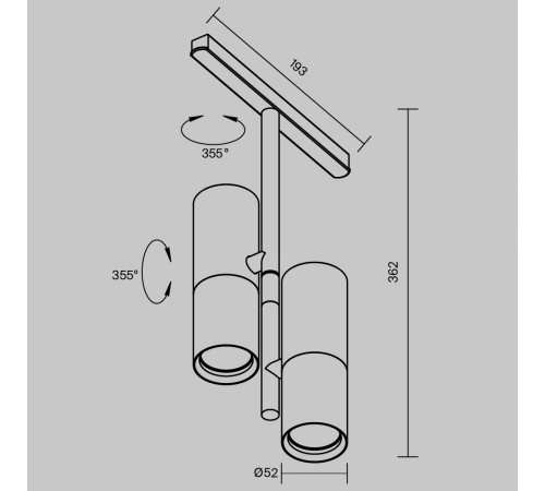 Трековый магнитный светильник Maytoni Elti Duo TR005-4-2X12W-DS-B Трековый магнитный светильник Maytoni Elti Duo TR005-4-2X12W-DS-B
