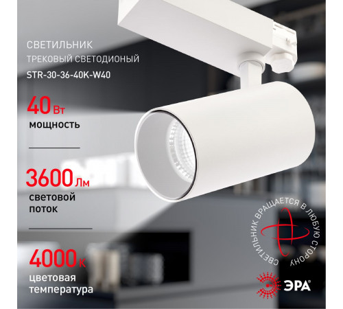 Трековый светильник ЭРА SТR-30-36-40K-W40 Б0049755 Трековый светильник ЭРА SТR-30-36-40K-W40 Б0049755