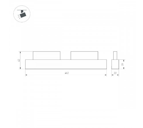Трековый магнитный светильник Arlight MAG-FLEX-FLAT-L465-16W Warm3000 (BK, 80 deg, 48V) 047206
