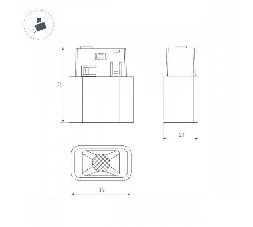 Трековый магнитный светильник Arlight MAG-ORIENT-BABY-S36x21-2W Warm3000 (BK, 24 deg, 48V) 043291 Трековый магнитный светильник Arlight MAG-ORIENT-BABY-S36x21-2W Warm3000 (BK, 24 deg, 48V) 043291