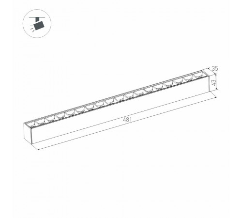Трековый магнитный светильник Arlight MAG-LASER-45-L480-18W Day4000 (BK, 15 deg, 24V, DALI) 046542 Трековый магнитный светильник Arlight MAG-LASER-45-L480-18W Day4000 (BK, 15 deg, 24V, DALI) 046542