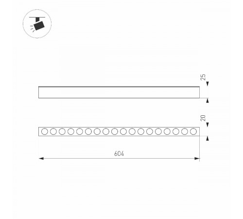 Трековый магнитный светильник Arlight MAG-DOTS-25-L600-18W Warm3000 050054 Трековый магнитный светильник Arlight MAG-DOTS-25-L600-18W Warm3000 050054
