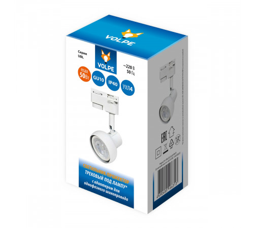 Трековый светильник Volpe UBL-Q322 GU10 WHITE Трековый светильник Volpe UBL-Q322 GU10 WHITE