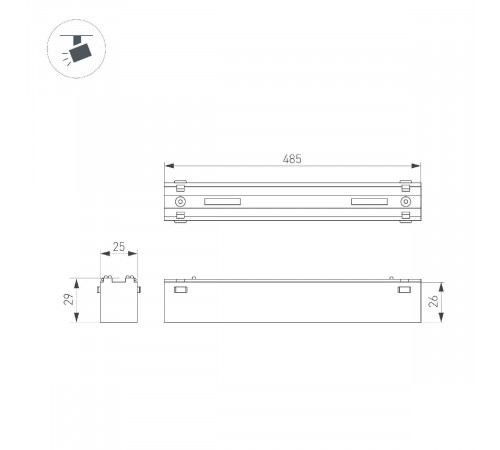 Трековый магнитный светильник Arlight MAG-VIBE-FLAT-L485-24W Day4000-MIX (WH, 100 deg, 48V, DALI) 045021