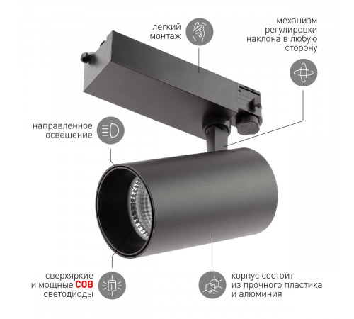 Трековый светильник ЭРА SТR-30-36-30K-B40 Б0049780 Трековый светильник ЭРА SТR-30-36-30K-B40 Б0049780