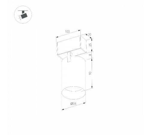 Трековый магнитный светильник Arlight MAG-SPOT-25-R90-9W Warm3000 035001(1) Трековый магнитный светильник Arlight MAG-SPOT-25-R90-9W Warm3000 035001(1)