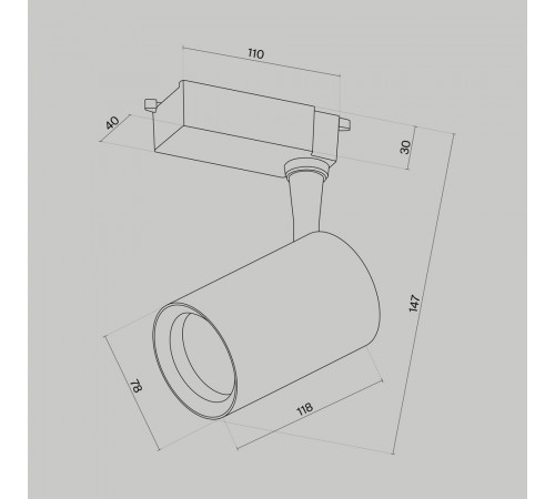Трековый светильник Maytoni Technical Vuoro TR003-1-10W4K-S-B Трековый светильник Maytoni Technical Vuoro TR003-1-10W4K-S-B
