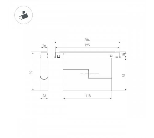 Трековый магнитный светильник Arlight MAG-ORIENT-DOTS-FOLD-S195-6W Day4000 (BK, 30 deg, 48V, DALI) 041529 Трековый магнитный светильник Arlight MAG-ORIENT-DOTS-FOLD-S195-6W Day4000 (BK, 30 deg, 48V, DALI) 041529