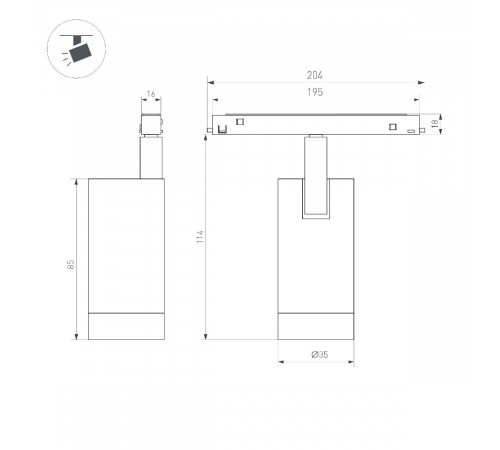 Трековый магнитный светильник Arlight MAG-ORIENT-SPOT-R35-6W Day4000 (BR, 24 deg, 48V) 045063 Трековый магнитный светильник Arlight MAG-ORIENT-SPOT-R35-6W Day4000 (BR, 24 deg, 48V) 045063