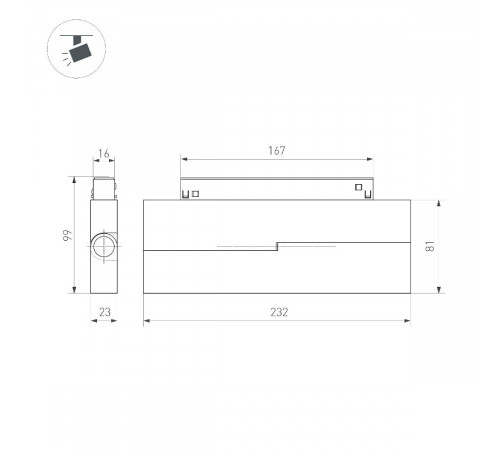 Трековый магнитный светильник Arlight MAG-ORIENT-DOTS-FOLD-S230-12W Warm3000 (BK, 30 deg, 48V, DALI) 041905 Трековый магнитный светильник Arlight MAG-ORIENT-DOTS-FOLD-S230-12W Warm3000 (BK, 30 deg, 48V, DALI) 041905