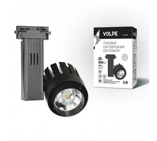 Трековый светильник Volpe ULB-Q250 20W/NW/A BLACK Трековый светильник Volpe ULB-Q250 20W/NW/A BLACK