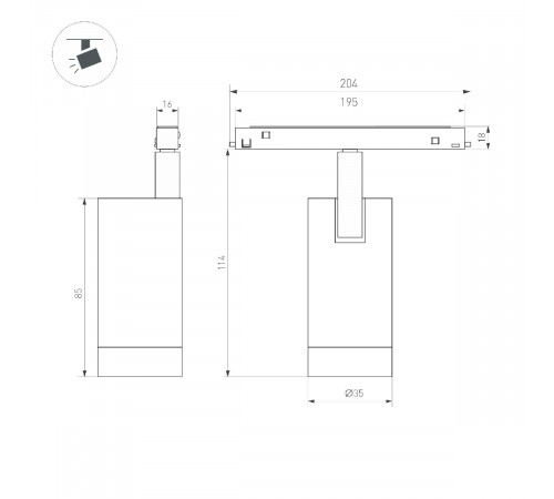 Трековый магнитный светильник Arlight MAG-ORIENT-SPOT-R45-12W Warm3000 (GD, 24 deg, 48V, DALI) 040891 Трековый магнитный светильник Arlight MAG-ORIENT-SPOT-R45-12W Warm3000 (GD, 24 deg, 48V, DALI) 040891