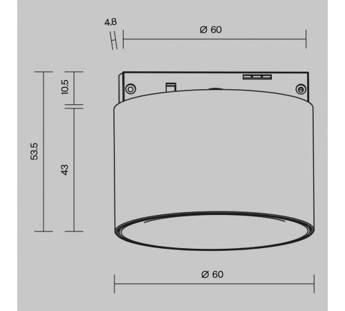 Трековый магнитный светильник Maytoni Alfa S TR188-1-5W2.7K-M-B Трековый магнитный светильник Maytoni Alfa S TR188-1-5W2.7K-M-B