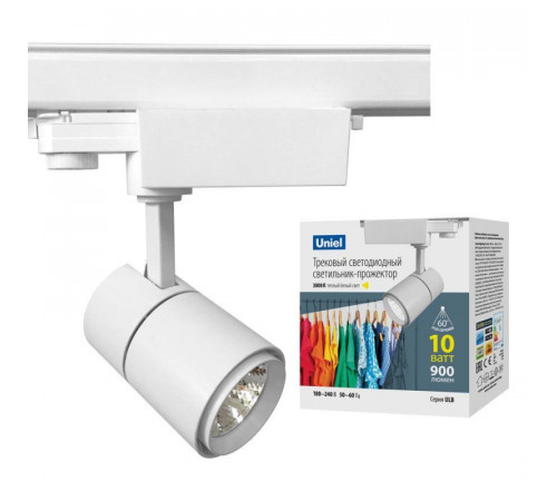 Трековый светодиодный светильник Uniel ULB-T52-10W/3000K/H White UL-00007491 Трековый светодиодный светильник Uniel ULB-T52-10W/3000K/H White UL-00007491