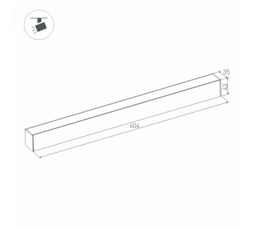 Трековый магнитный светильник Arlight MAG-FLAT-45-L605-18W Warm3000 (BK, 100 deg, 24V, DALI) 046584
