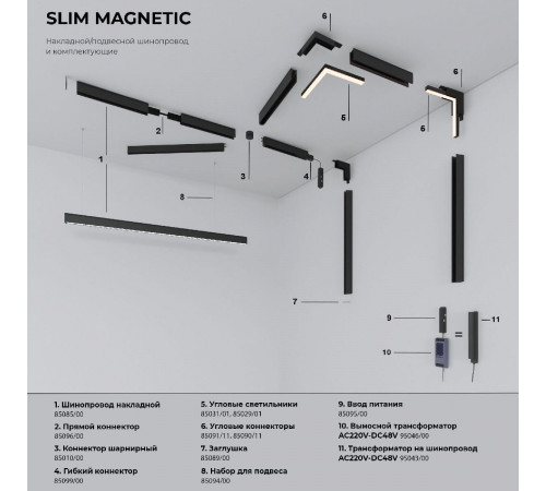 Трековый магнитный светильник Elektrostandard Slim Magnetic 4690389206474 85005/01 a067376 Трековый магнитный светильник Elektrostandard Slim Magnetic 4690389206474 85005/01 a067376