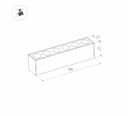 Трековый магнитный светильник Arlight MAG-DOTS-25-L200-6W Day4000 (BK, 30 deg, 24V, DALI) 046322 Трековый магнитный светильник Arlight MAG-DOTS-25-L200-6W Day4000 (BK, 30 deg, 24V, DALI) 046322