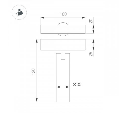 Трековый магнитный светильник Arlight MAG-SPOT-25-R90-9W Warm3000 050045 Трековый магнитный светильник Arlight MAG-SPOT-25-R90-9W Warm3000 050045
