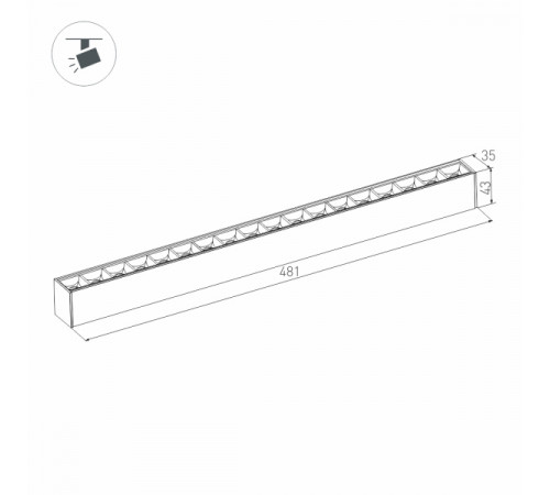 Трековый светодиодный светильник Arlight Mag-Laser-45-L480-27W Warm3000 032648 Трековый светодиодный светильник Arlight Mag-Laser-45-L480-27W Warm3000 032648