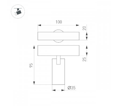 Трековый магнитный светильник Arlight MAG-SPOT-25-R65-5W Warm3000 050074 Трековый магнитный светильник Arlight MAG-SPOT-25-R65-5W Warm3000 050074