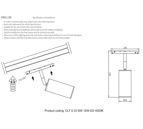 Трековый светодиодный светильник для магнитного шинопровода Crystal Lux Space CLT 0.33 009 12W GO 4000K Трековый светодиодный светильник для магнитного шинопровода Crystal Lux Space CLT 0.33 009 12W GO 4000K