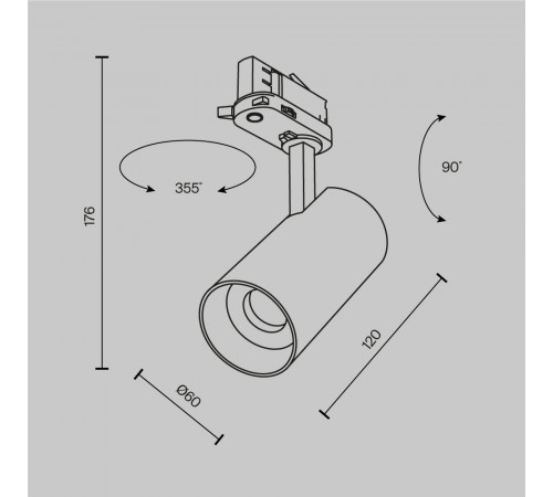 Трековый трехфазный светильник Maytoni Focus Led TR197-3-12WCCT-M-W Трековый трехфазный светильник Maytoni Focus Led TR197-3-12WCCT-M-W
