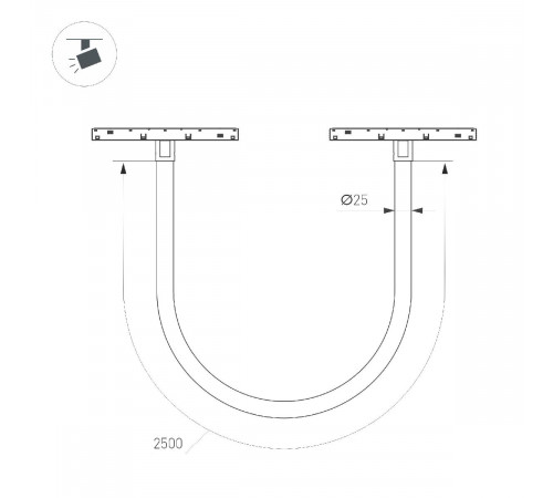Трековый магнитный светильник Arlight MAG-ORIENT-TUBE-ELASTIC-R25-L2500-35W Day4000 (BK, 360 deg, 48V) 044330 Трековый магнитный светильник Arlight MAG-ORIENT-TUBE-ELASTIC-R25-L2500-35W Day4000 (BK, 360 deg, 48V) 044330