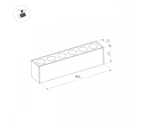 Трековый светильник Arlight Mag-Dots-25-L800-24W Day4000 034205 Трековый светильник Arlight Mag-Dots-25-L800-24W Day4000 034205