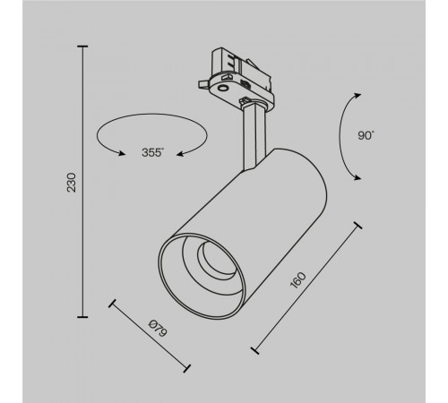 Трековый трехфазный светильник Maytoni Focus Led TR197-3-30WCCT-M-B Трековый трехфазный светильник Maytoni Focus Led TR197-3-30WCCT-M-B