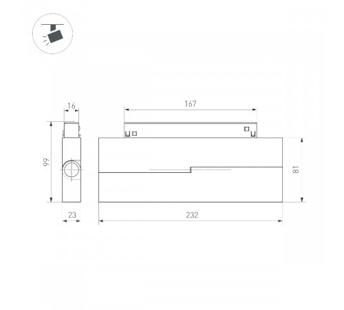Трековый магнитный светильник Arlight MAG-ORIENT-DOTS-FOLD-S230-12W Day4000-MIX (BK, 30 deg, 48V, DALI) 041864 Трековый магнитный светильник Arlight MAG-ORIENT-DOTS-FOLD-S230-12W Day4000-MIX (BK, 30 deg, 48V, DALI) 041864