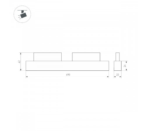 Трековый магнитный светильник Arlight MAG-FLEX-FLAT-L690-24W Warm3000 (BK, 80 deg, 48V) 047208